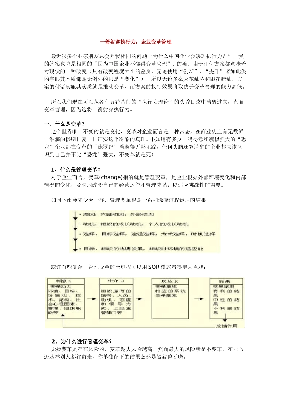 一箭射穿执行力：企业变革管理的.doc_第1页