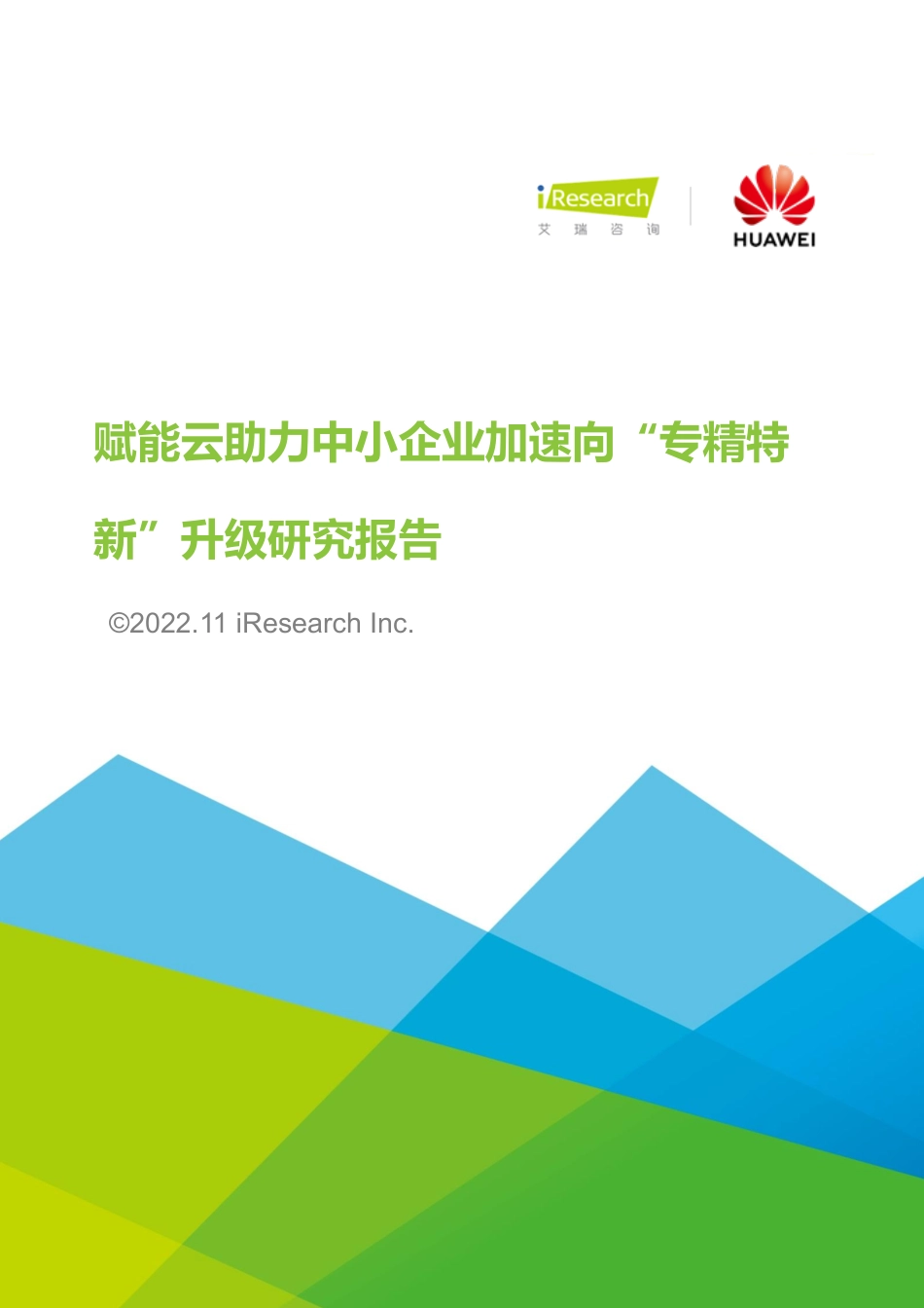 2022年赋能云助力中小企业加速向“专精特新”升级研究报告-75页.pdf_第1页