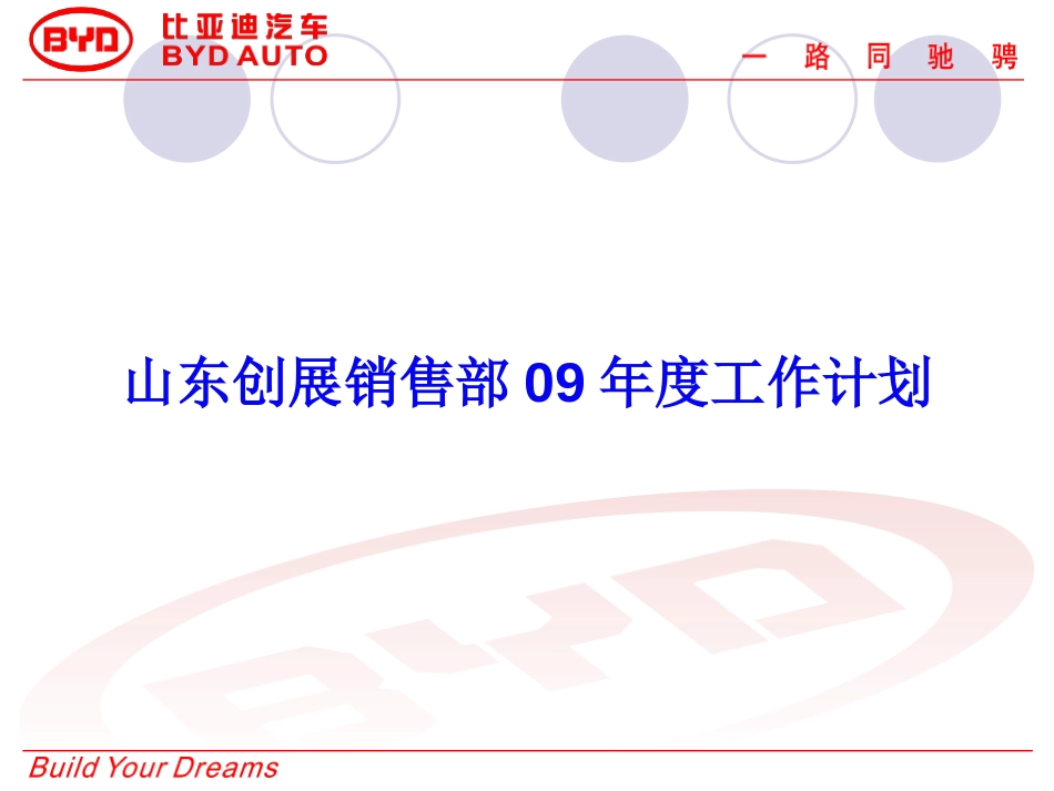 销售部比亚迪2009年度工作计划.ppt_第1页