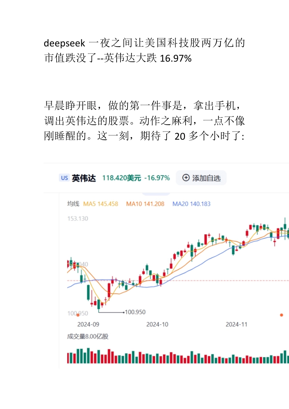 deepseek一夜之间让美国科技股两万亿的市值跌没了--英伟达大跌16.97%.pdf_第1页