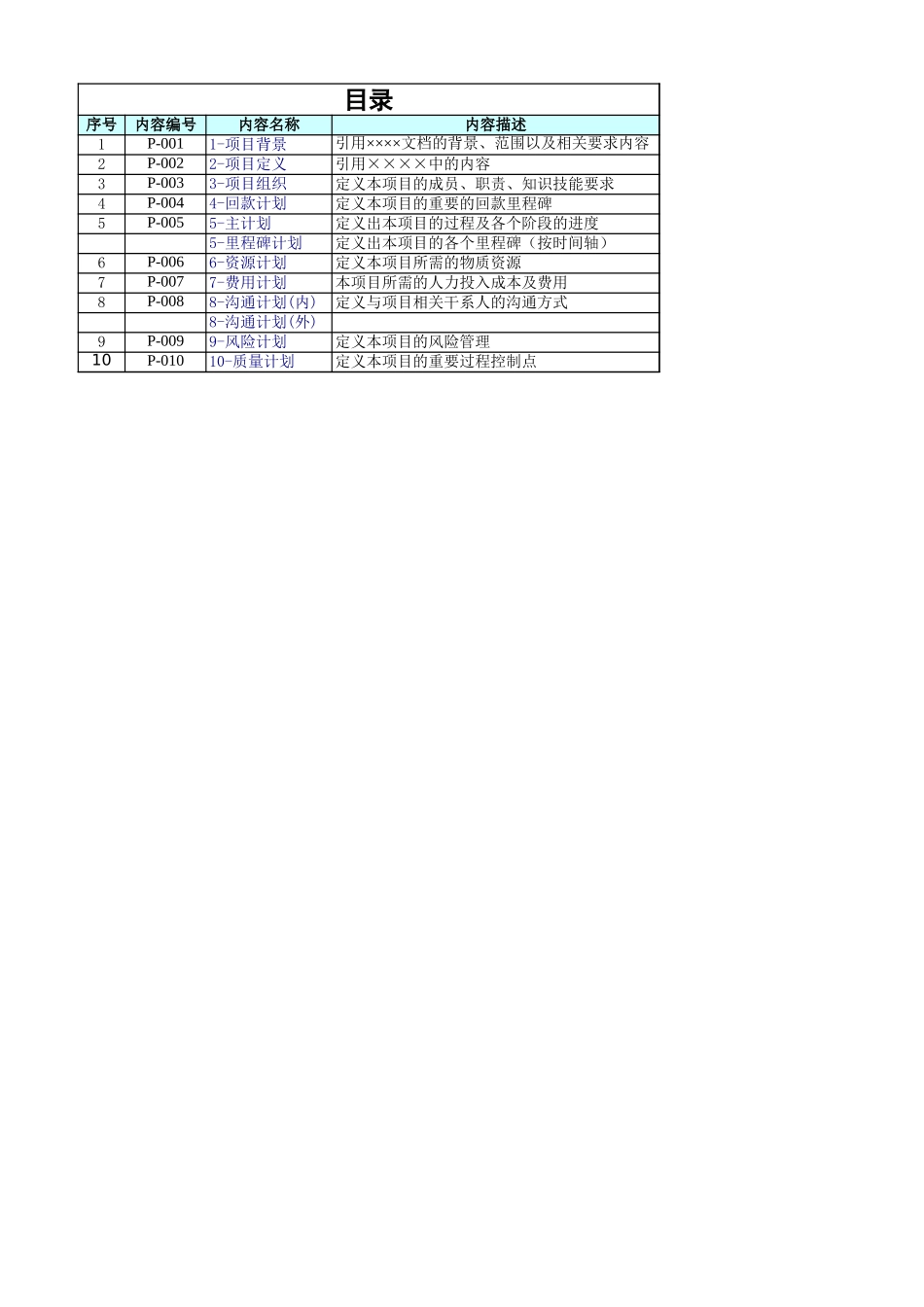 P1.08.1.01-参考模板-项目实施主计划书(XLS版本).xls_第2页