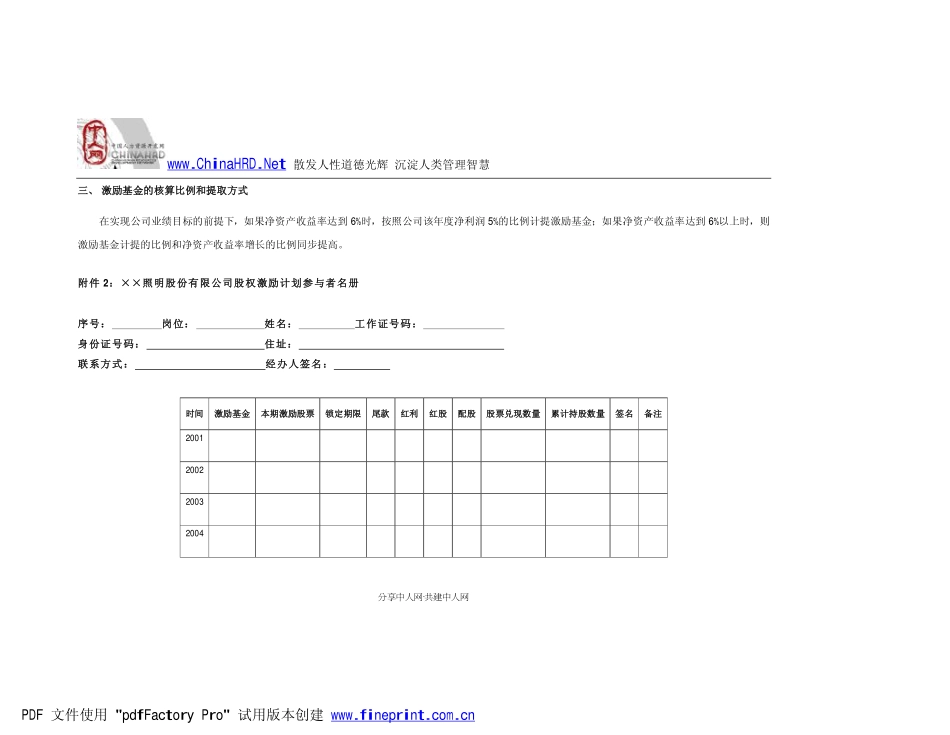 某照明股份有限公司股权激励制度全套文件.pdf_第2页