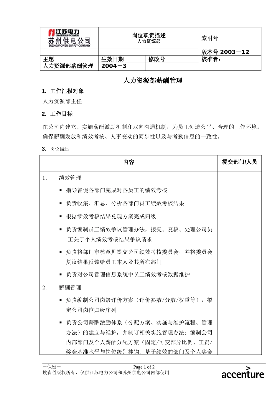 DE_岗位职责_人力资源部薪酬管理.doc_第1页