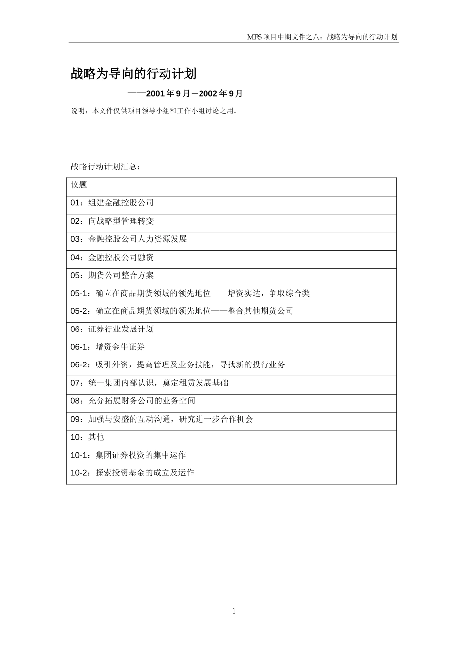 MFS 战略实施行动计划 v1.0 2001-09-10.doc_第1页