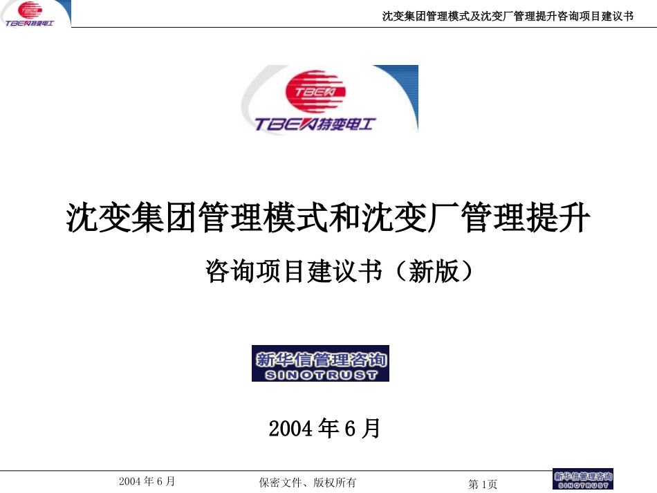 沈变集团管理咨询项目合同附件-新华信20040622.ppt_第1页
