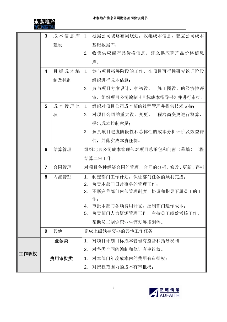 北京公司成本管理部岗位说明书.doc_第3页