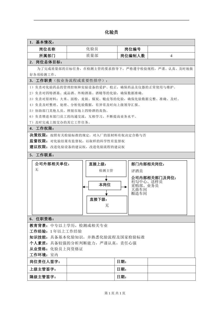 质量部非关键岗位(化验员).doc_第1页